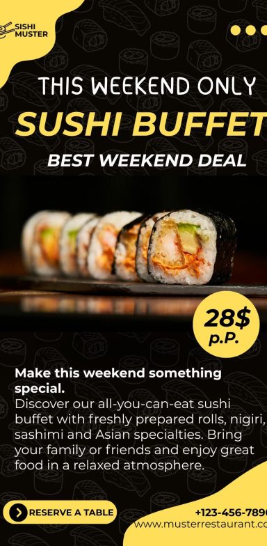 Modern Sushi büfeet reel-Story-weitblick360media