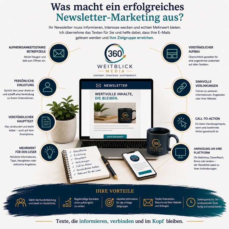 Ein erfolgreicher Social- media beitrag besteht aus vielen Bausteinen. Merhr erfahren - weitblick 360 media1