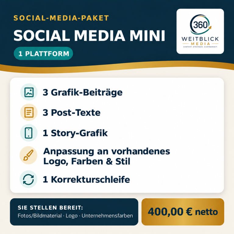 mini-Social Media Paket - Weitblick 360 Media mini-Social Media Paket - Weitblick 360 Media
